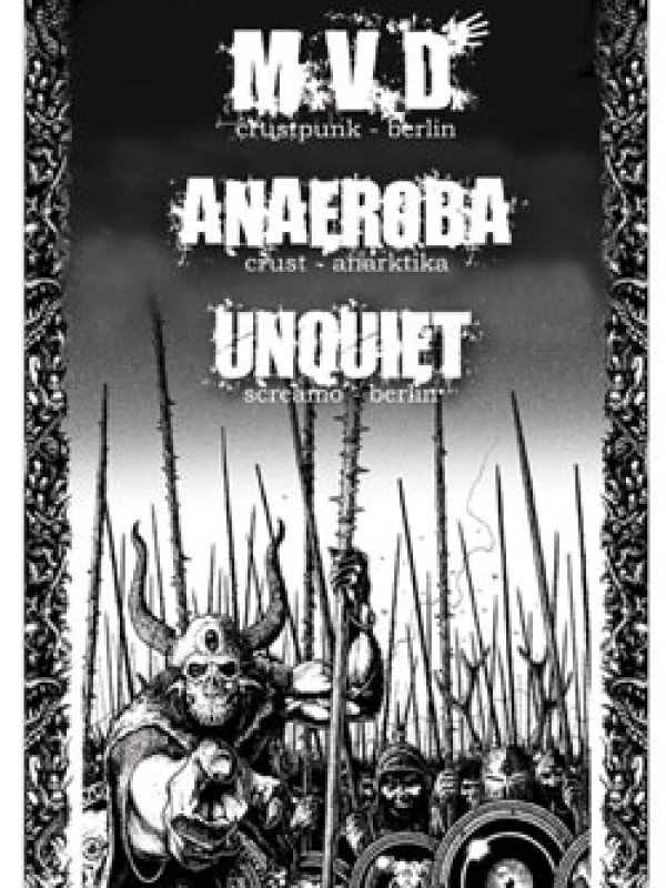 Flyer: MVD + ANAEROBA + UNQUIET