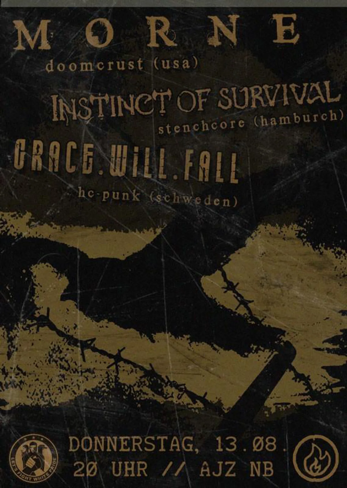 Flyer: INSTINCT OF SURVIVAL + GRACE.WILL.FALL + MORNE