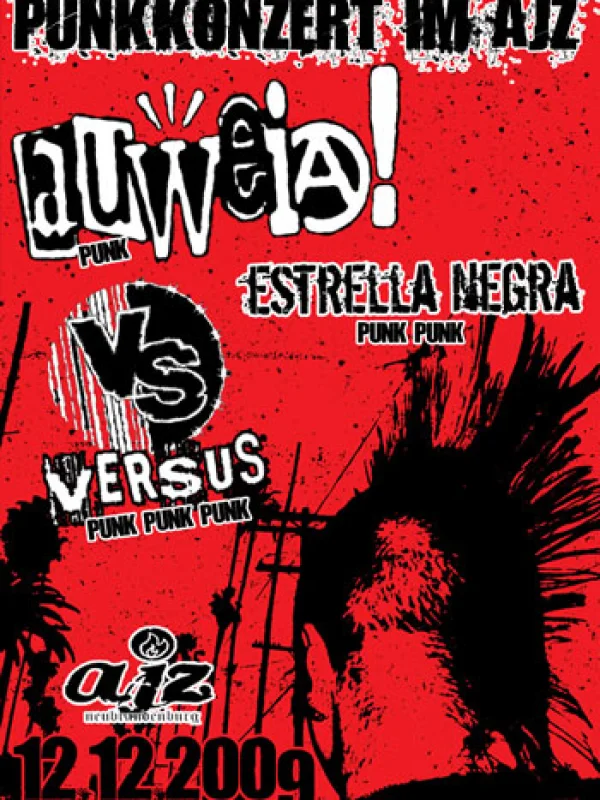 Flyer: AUWEIA + VERSUS + ESTRELLA NEGRA