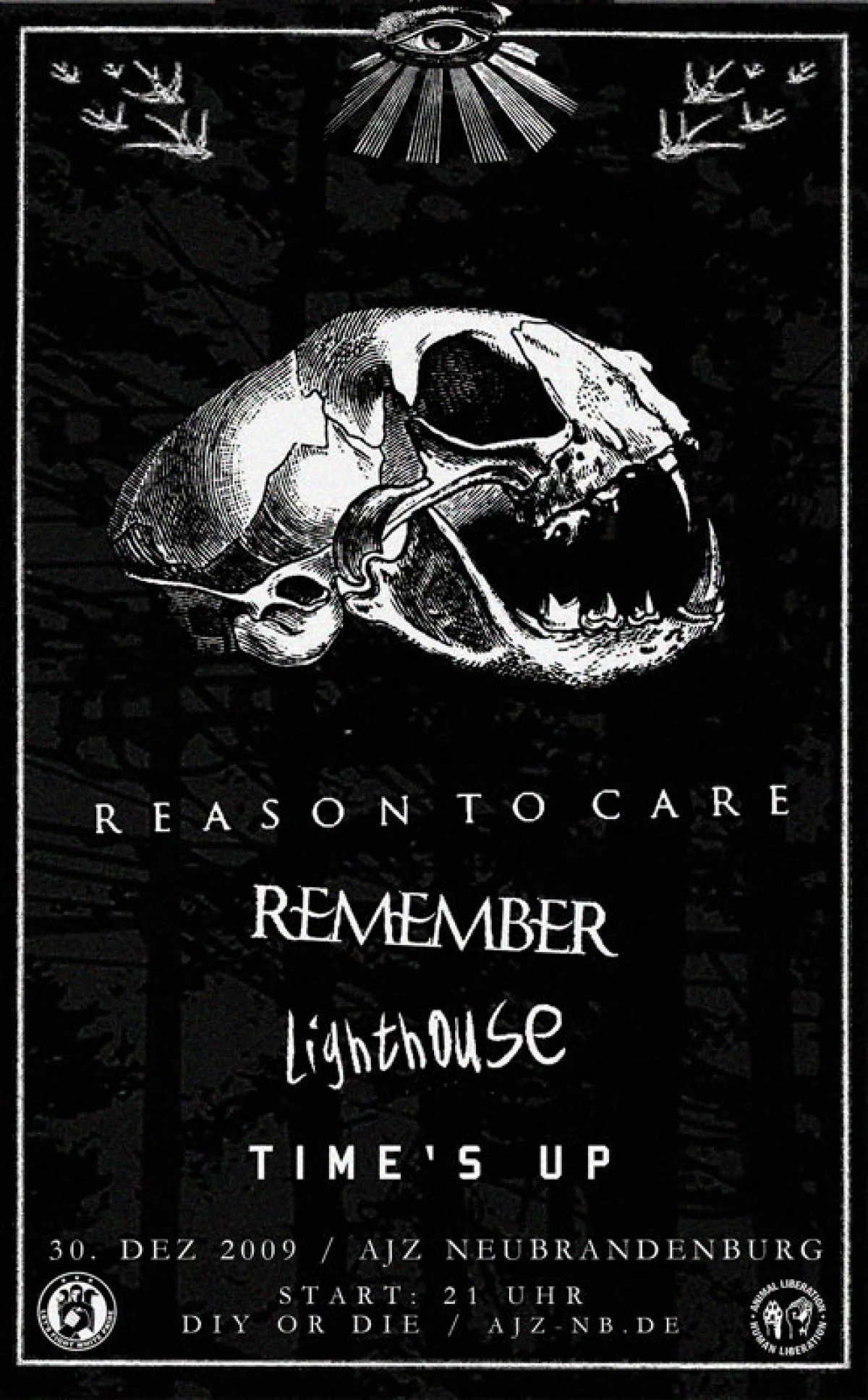 Flyer: REASON TO CARE + REMEMBER + LIGHTHOUSE + TIME'S UP