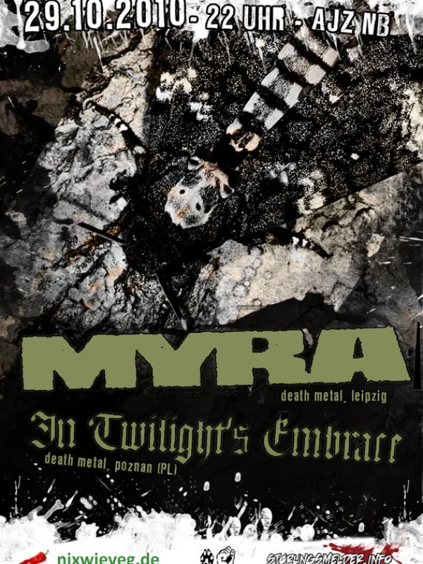 Flyer: MYRA + IN TWILIGHTS EMBRACE