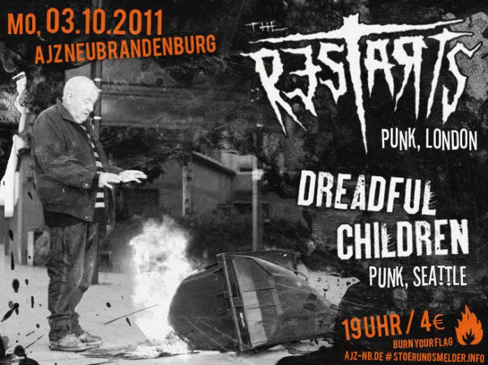 Flyer: THE RESTARTS + DREADFUL CHILDREN