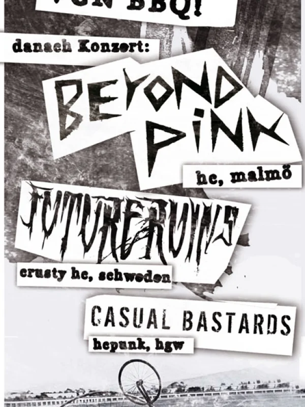 Flyer: BEYOND PINK + FUTURE RUINS + CASUAL BASTARDS