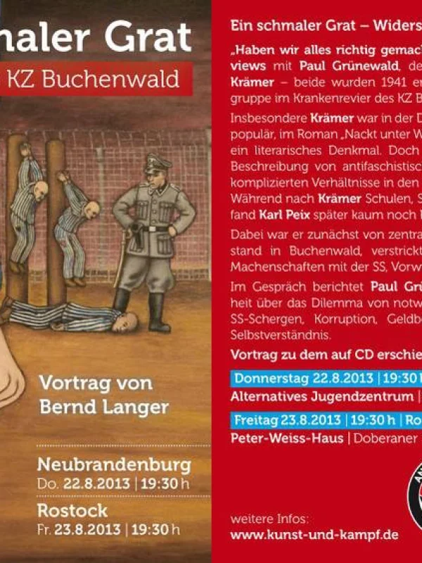 Flyer: Ein schmaler Grat - Widerstand im KZ Buchenwald