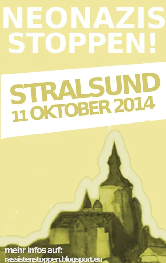 Flyer: INFOVERANSTALTUNG ZUR GEPLANTEN NEONAZIDEMONSTRATION IN STRALSUND