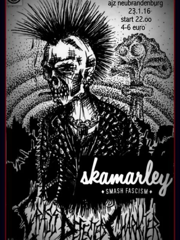 Flyer: SKAMARLEY + CRASS DEFECTED CHARACTER