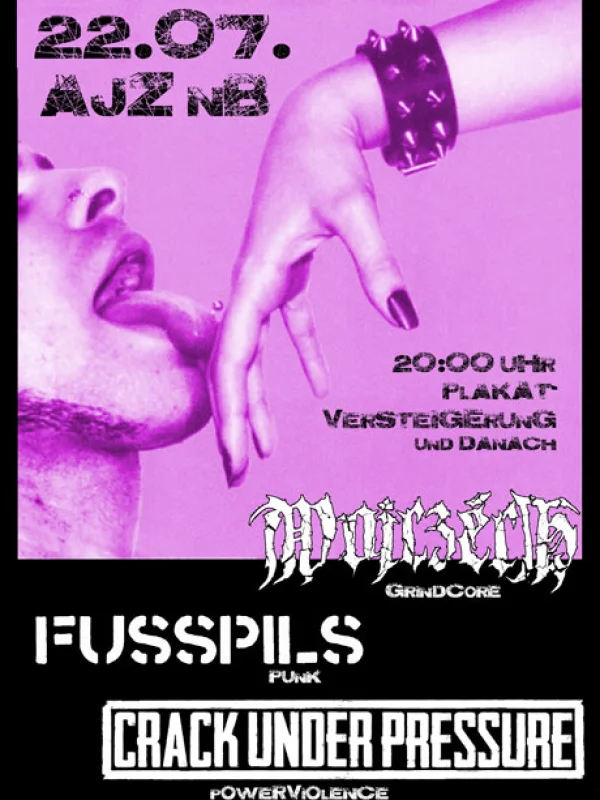 Flyer: WIR FEIERN GEBURTSTAG mit WOJCZECH + CRACK UNDER PRESSURE + Fußpils