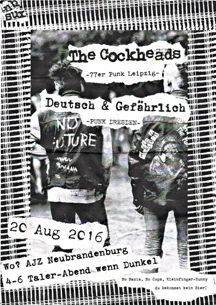 Flyer: THE COCKHEADS + DEUTSCH & GEFÄHRLICH