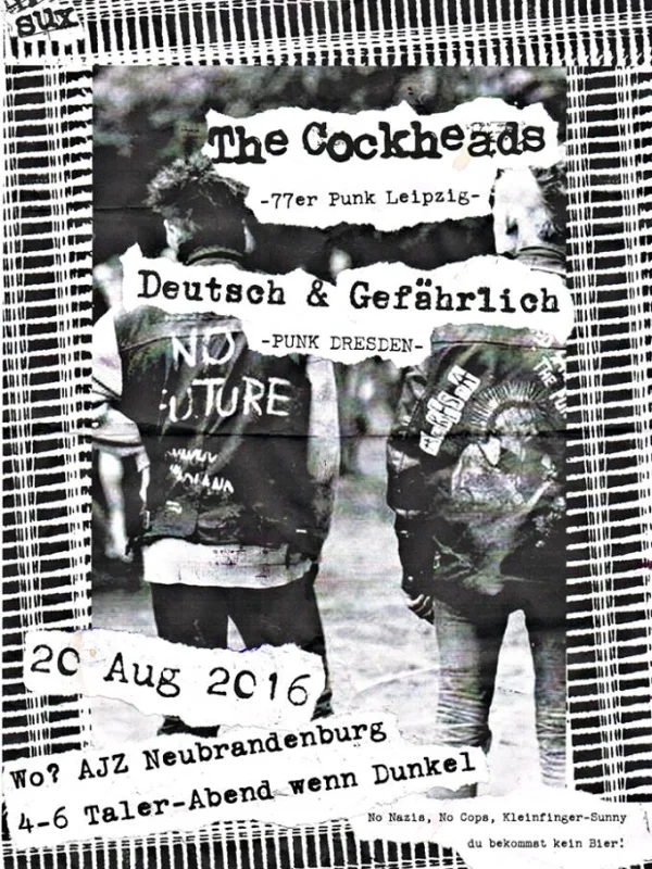 Flyer: THE COCKHEADS + DEUTSCH & GEFÄHRLICH