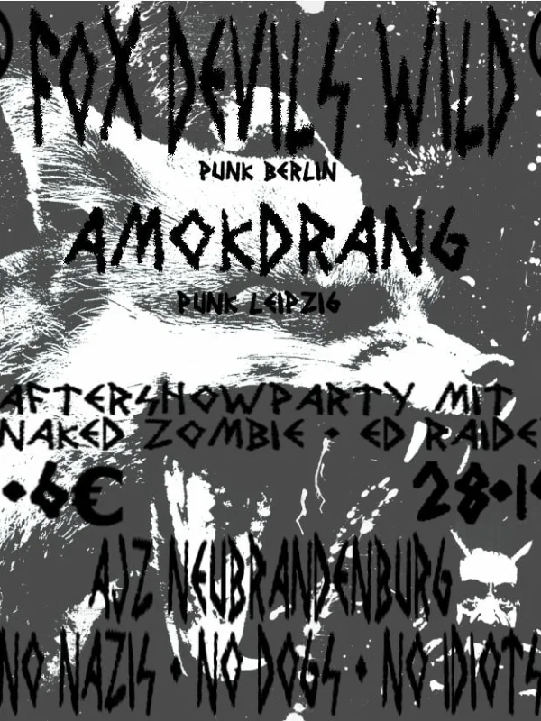 Flyer: FOX DEVILS WILD + AMOKDRANG