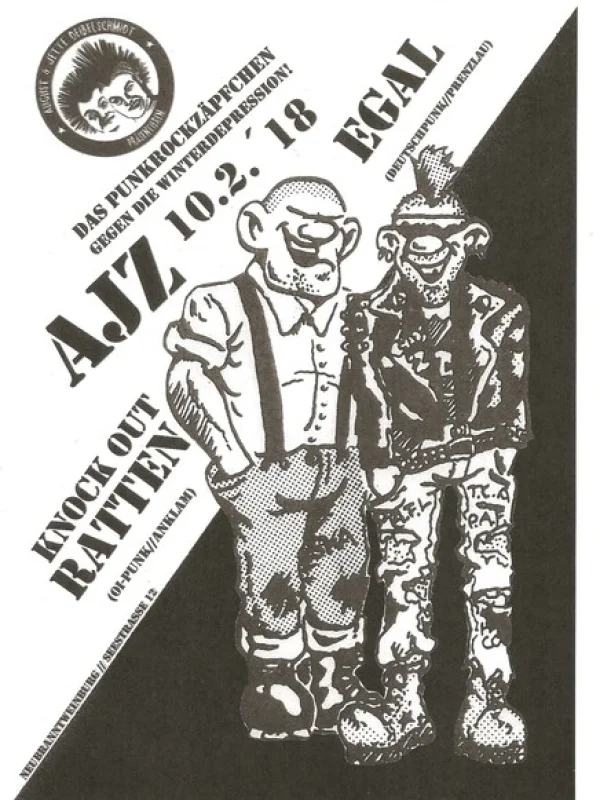 Flyer: KNOCK OUT RATTEN + POMMESGABEL
