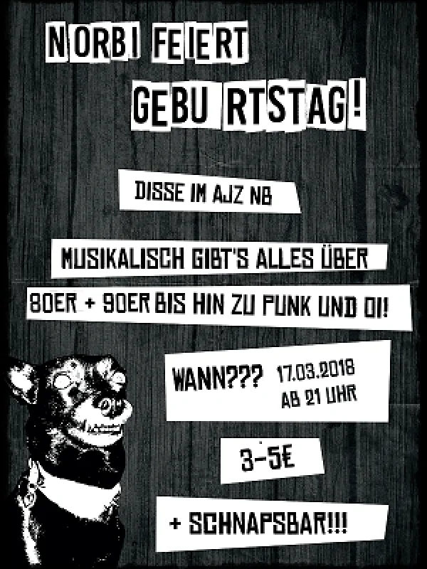 Flyer: NORBI FEIERT GEBURTSTAG