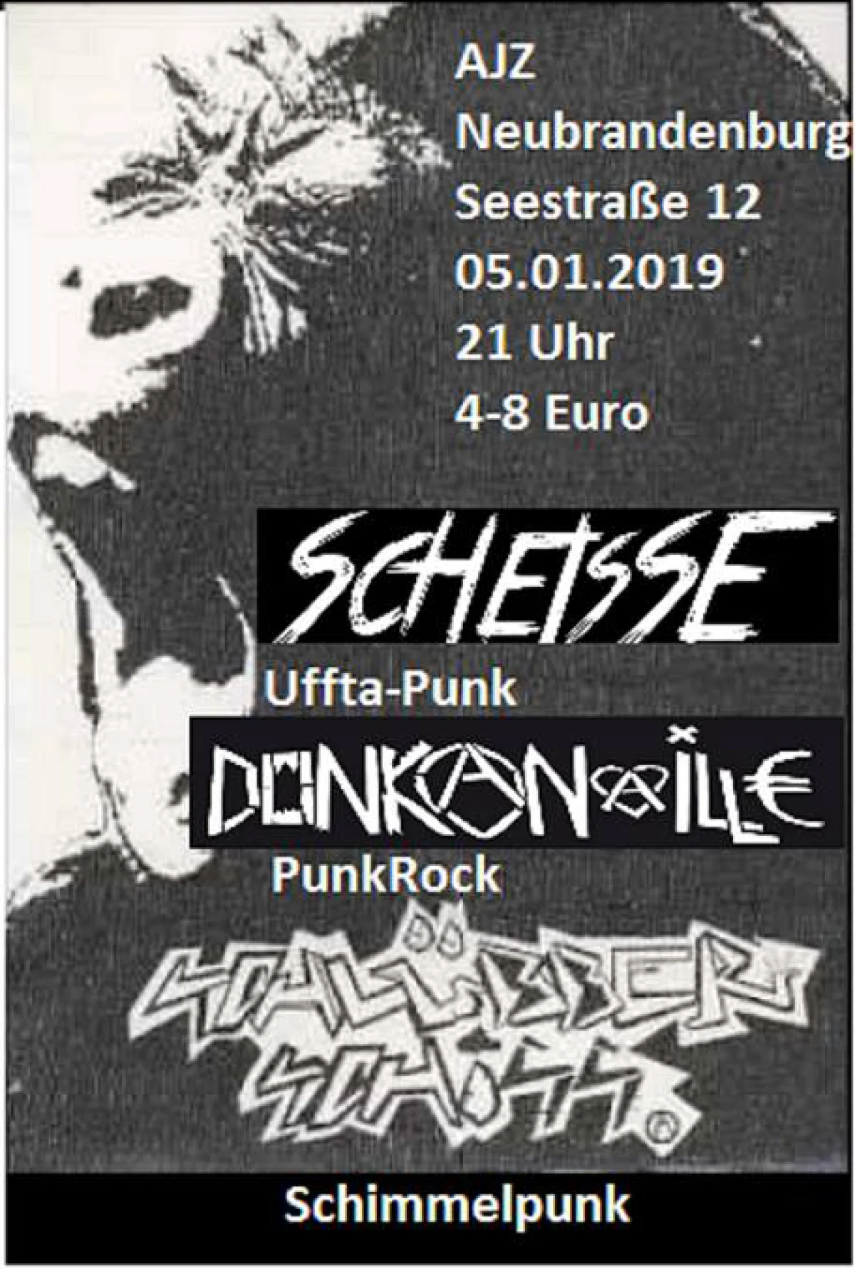 Flyer: DON KANAILLE + SCHEISSE + SCHLÜPPASCHISS + DELIRIUM TREMENS