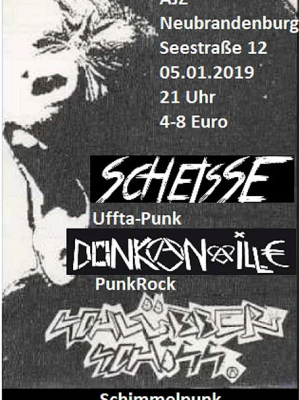 Flyer: DON KANAILLE + SCHEISSE + SCHLÜPPASCHISS + DELIRIUM TREMENS