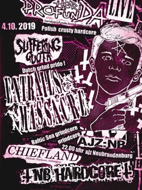 Flyer: HERIDA PROFUNDA + SUFFERUNG QUOTA + ENTRAILS MASSACRE + CHIEFLAND