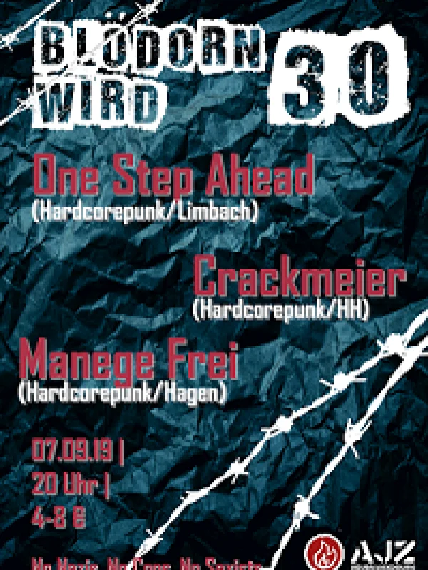 Flyer: CRACKMEIER + MANEGE FREI + ONE STEP AHEAD