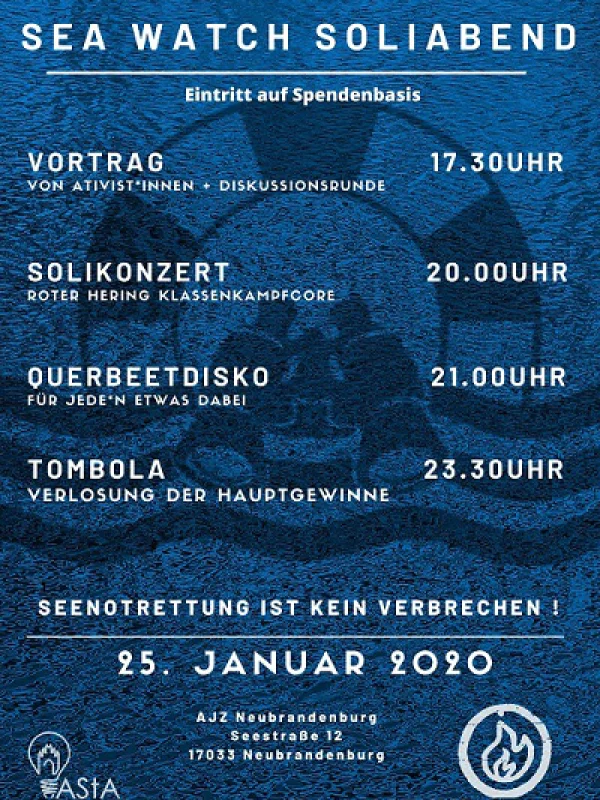 Flyer: SEA WATCH SOLIABEND // QUERBEETDISKO