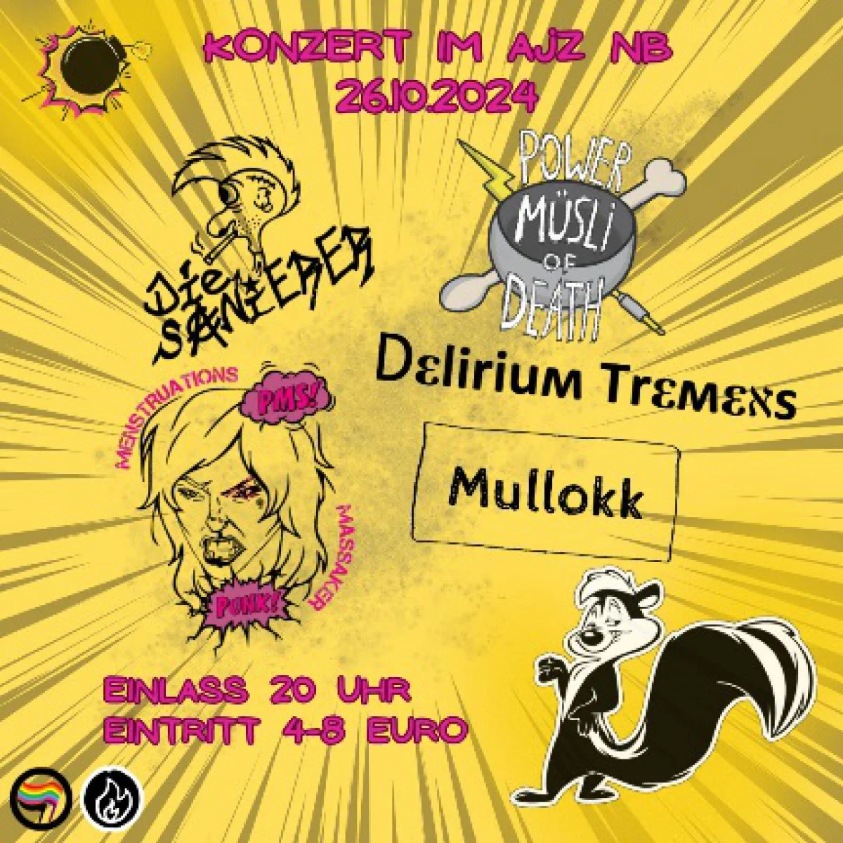 Flyer: DELIRIUM TREMENS + DIE SANIERER + MULLOKK