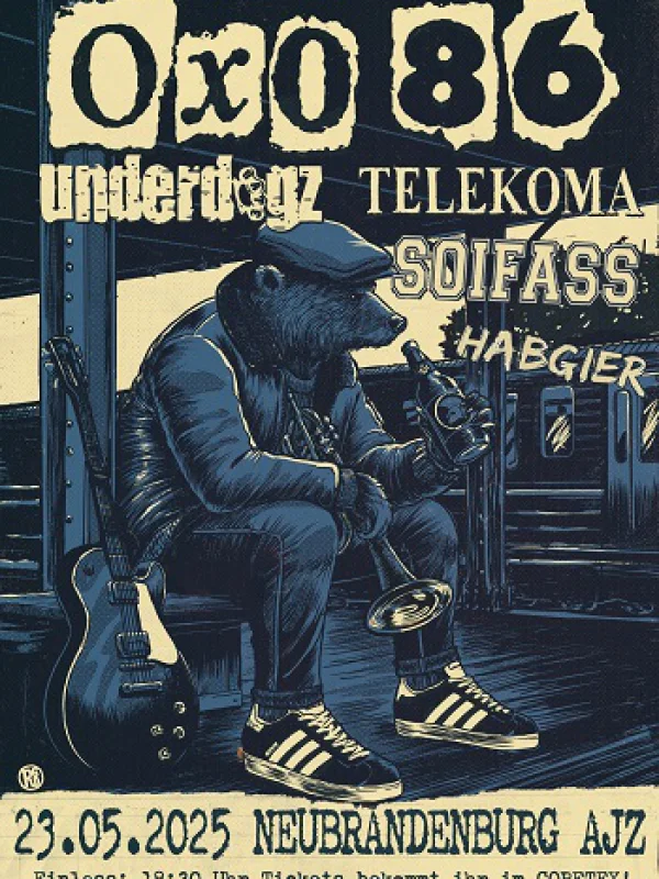 Flyer: OXO 86 + TELEKOMA + UNDERDOGZ + SOIFASS + HABGIER