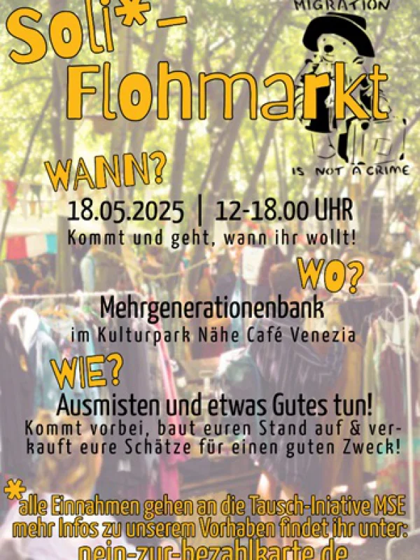 Flyer: SOLIFLOHMARKT - NEIN ZUR BEZAHLKARTE